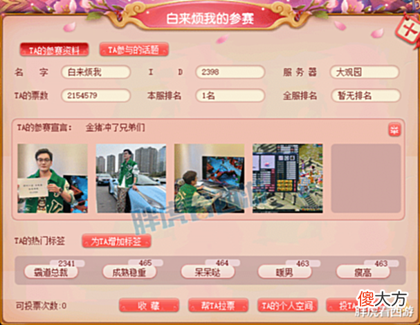 【游戏世界】梦幻西游: 春心萌动四大天王票数情况, 山哥法系有2件物理神装