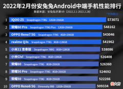 2月份中端手机性能排行榜 中端手机性能排行榜最新