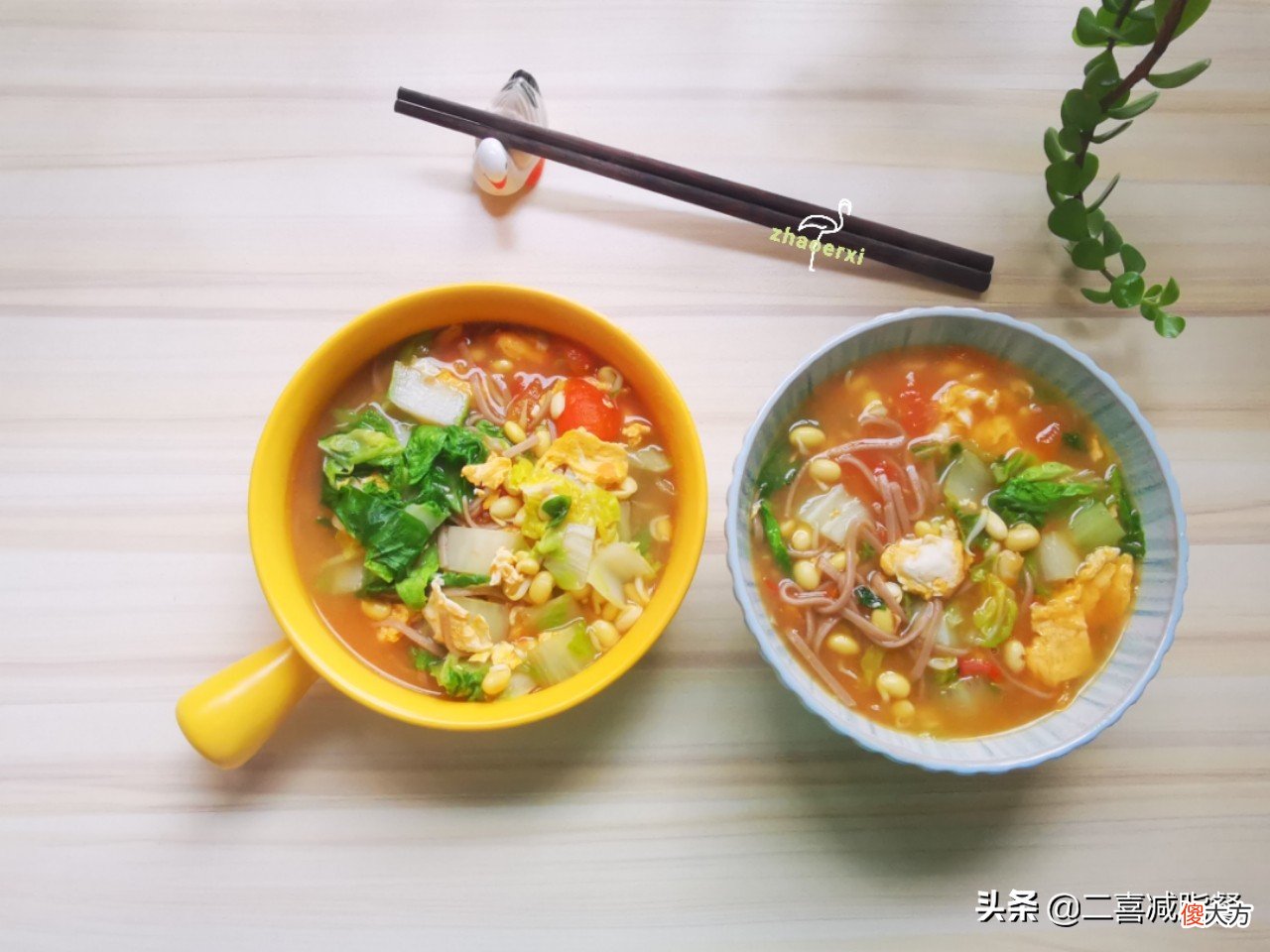 2大碗的鸡蛋番茄荞麦面 西红柿鸡蛋荞麦