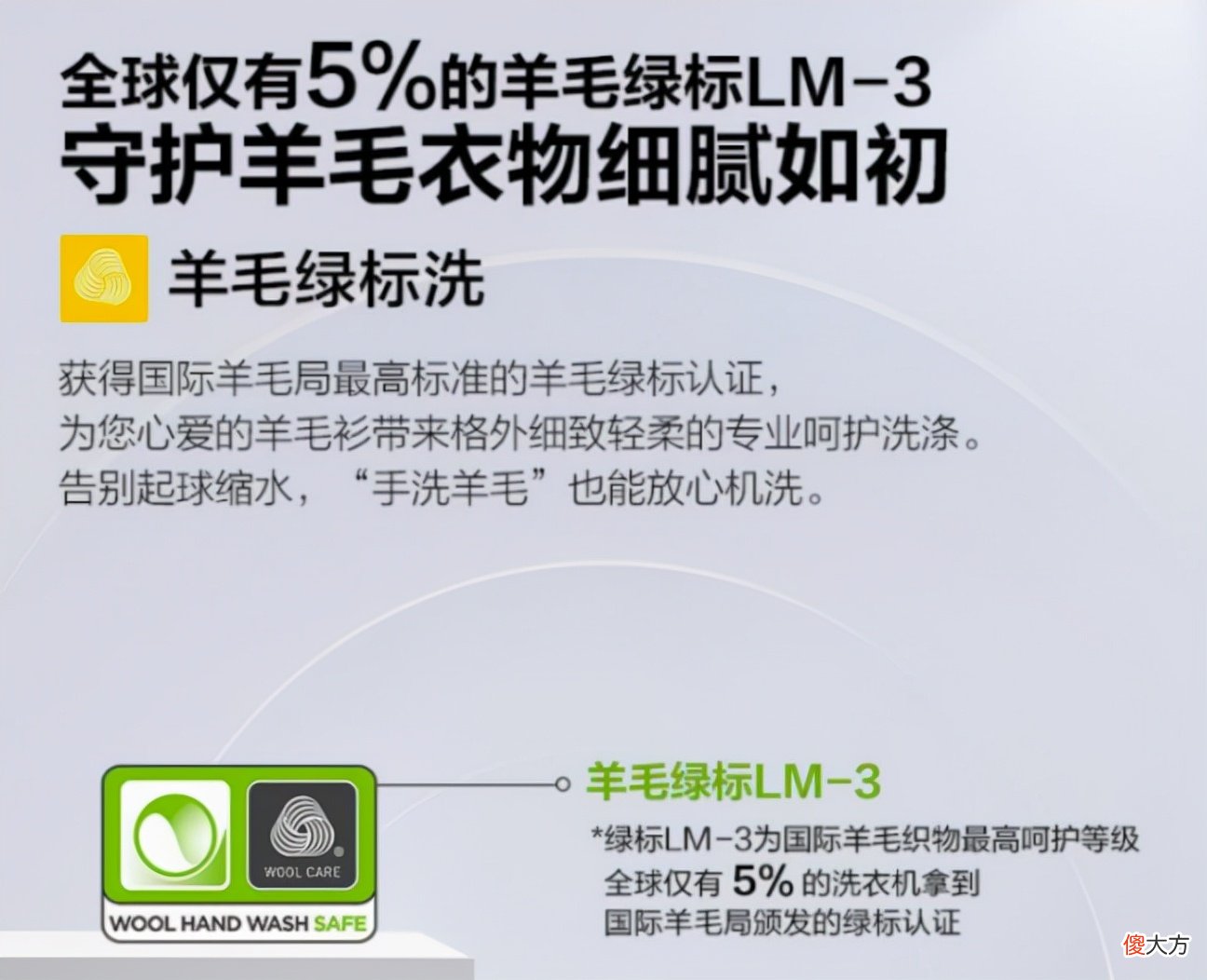 洗衣机上的羊毛绿标认证是什么 羊毛绿标认证 洗衣机