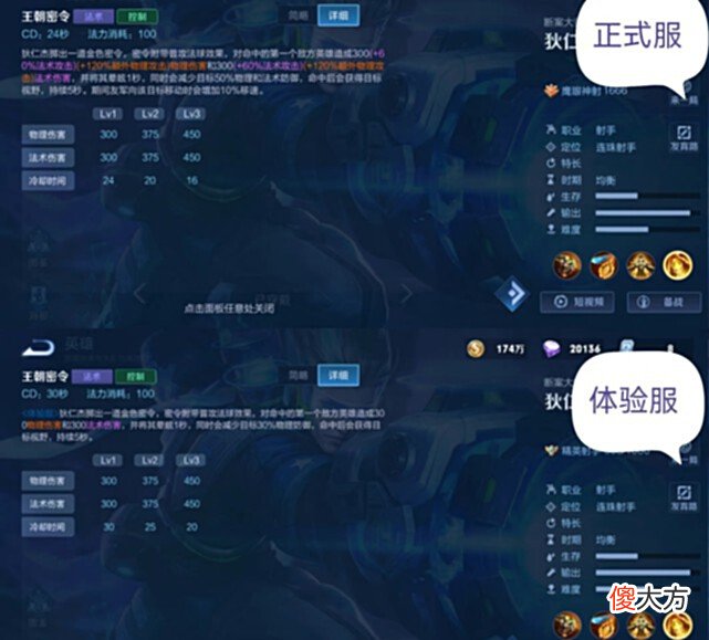 【游戏世界】狄仁杰体验服暗削，大乔蓝色妖姬美哭，1350点券给小乔童话传说