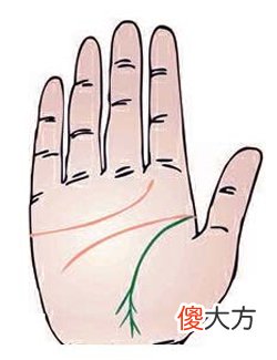 生命线末端有分叉手相图解