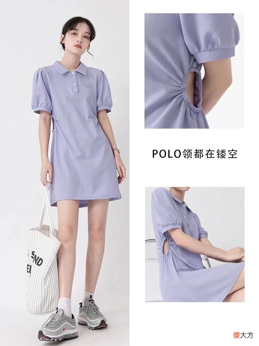 【就爱时尚】容易暴露身材的夏天，微胖姑娘要有一件“polo领”连衣裙，太遮肉