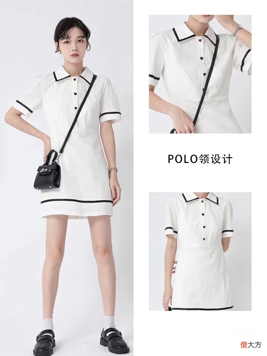 【就爱时尚】容易暴露身材的夏天，微胖姑娘要有一件“polo领”连衣裙，太遮肉