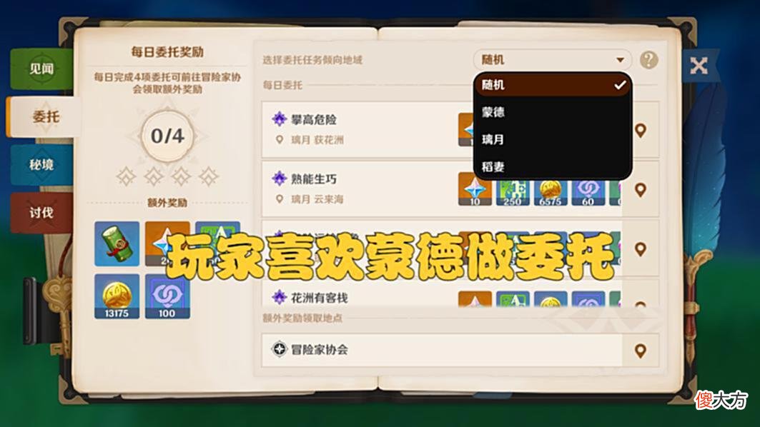 【游戏世界】原神：已开启3个区域，不过51%的玩家，依旧选择蒙德完成日常