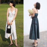 【时尚一点】夏天穿长裙，还是最配“凉鞋”！上身气质优雅，还很有女人味
