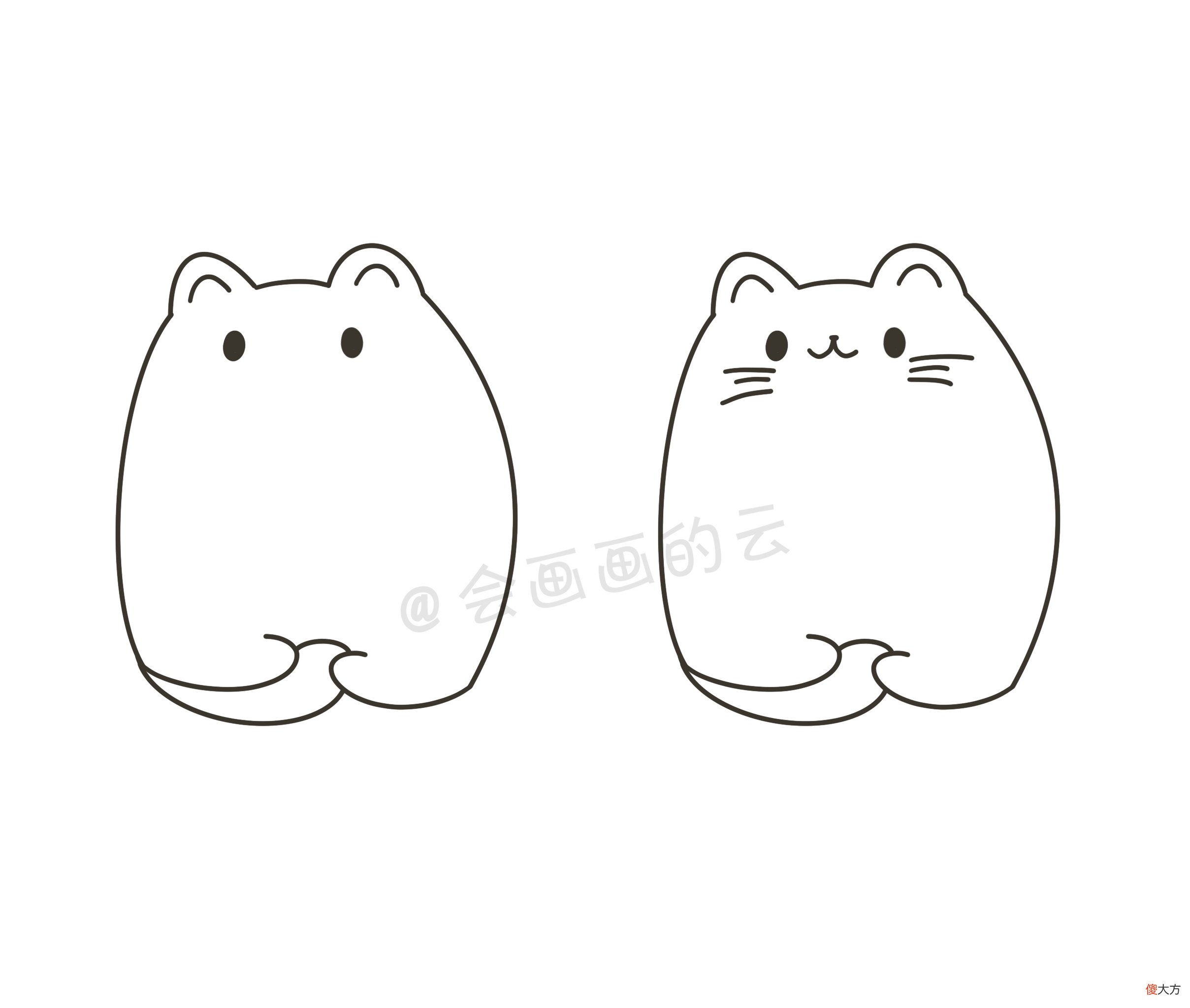 详细图文讲解三款猫咪的画法 猫咪 画法