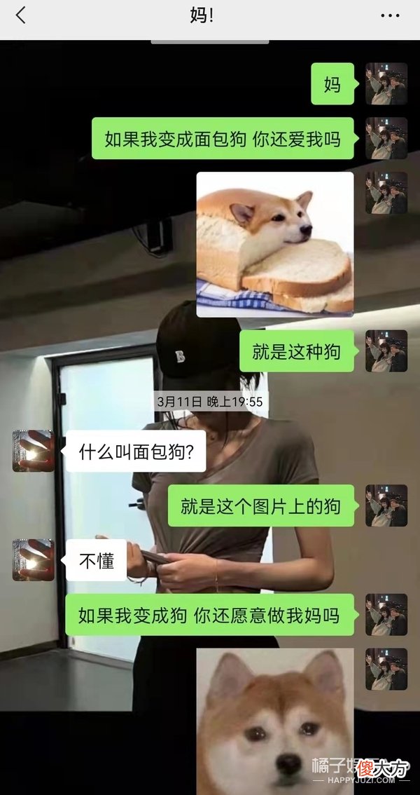 变成面包狗还爱我吗？无厘头新梗席卷长辈聊天框，回答让人泪目