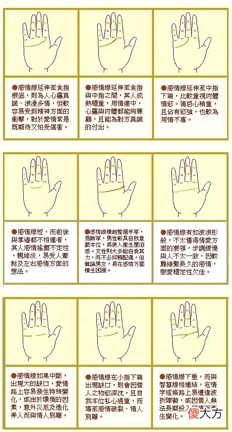 最详细的女人手相图解