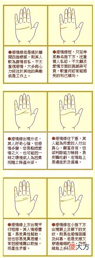 最详细的女人手相图解
