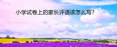 小学试卷上的家长评语该怎么写 小学试卷家长评语怎么写