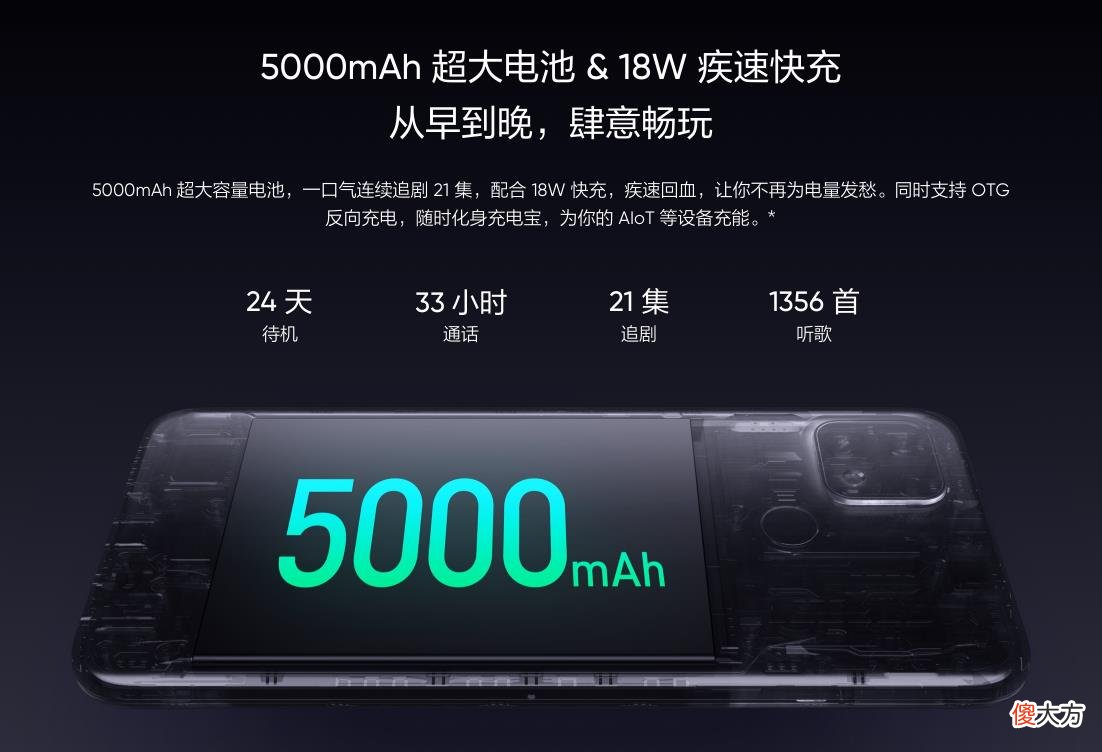 内置5000mAh大电池 5000mAh大电池