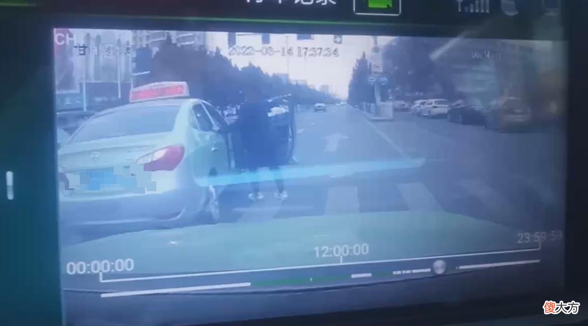 甘肃一的姐斑马线鸣笛遭男子拦车暴殴，全身疼痛住进医院