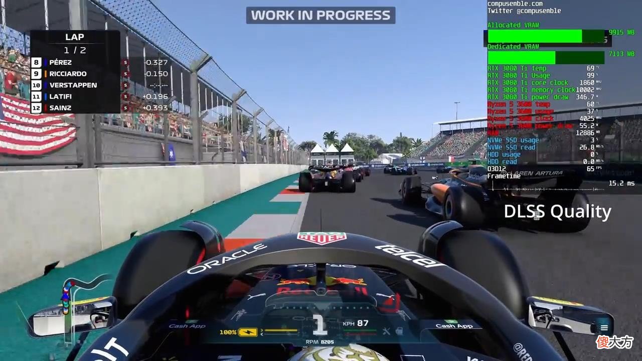 【游戏迷】3080Ti运行《F1 22》4K+DLSS光追演示 画面不错