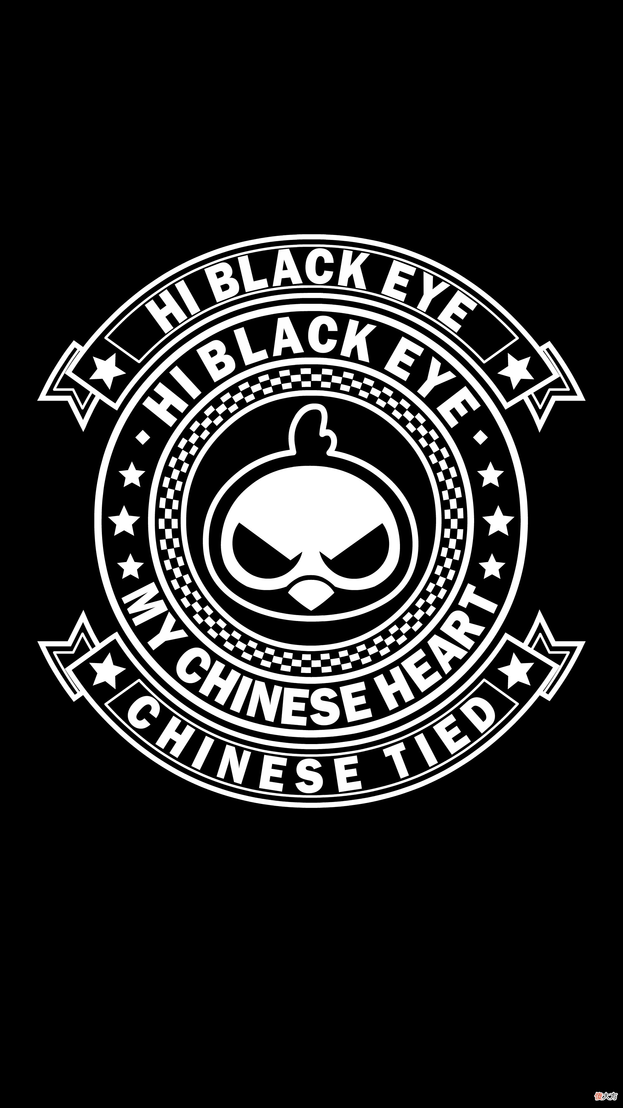 暗黑潮牌壁纸：让你超爱的骷髅星黑眼圈生肖鸡手机壁纸