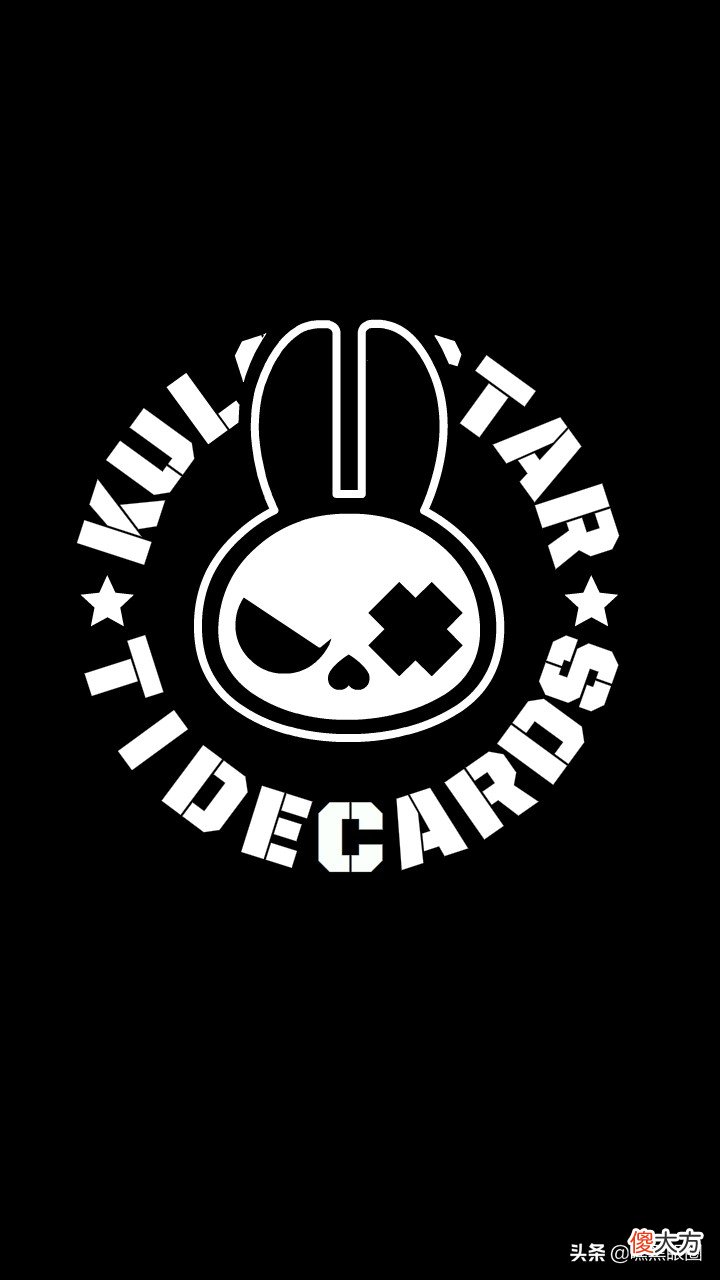 HI BLACK EYE(KULO STAR)潮牌十二生肖系列之卯兔纯黑手机壁纸
