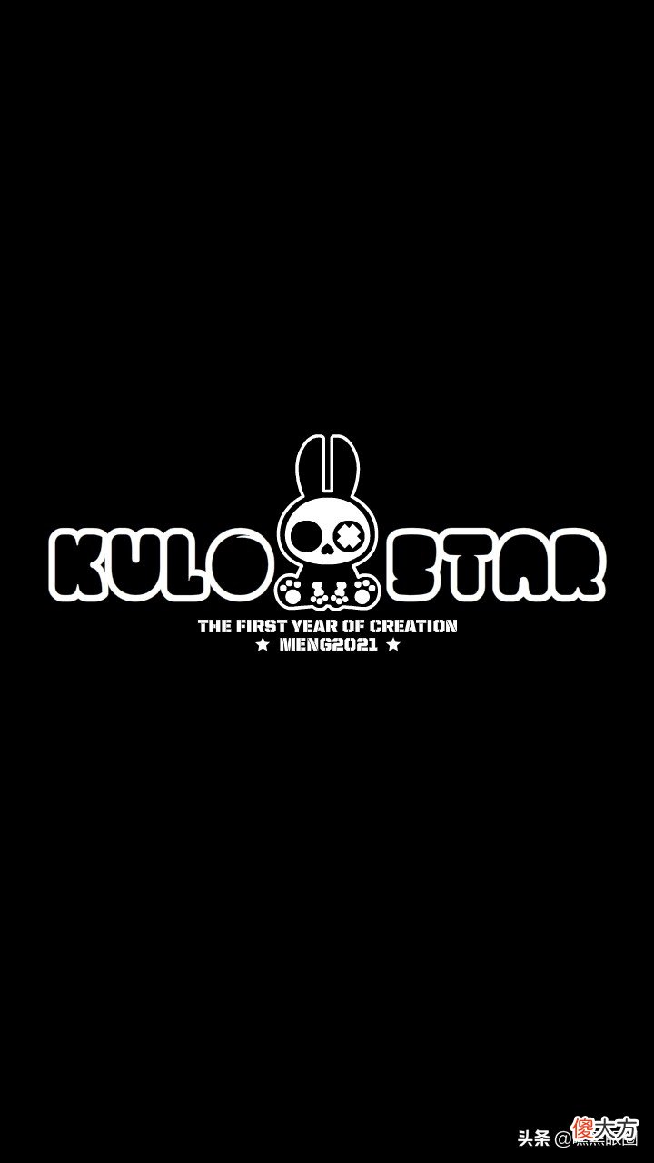 HI BLACK EYE(KULO STAR)潮牌十二生肖系列之卯兔纯黑手机壁纸