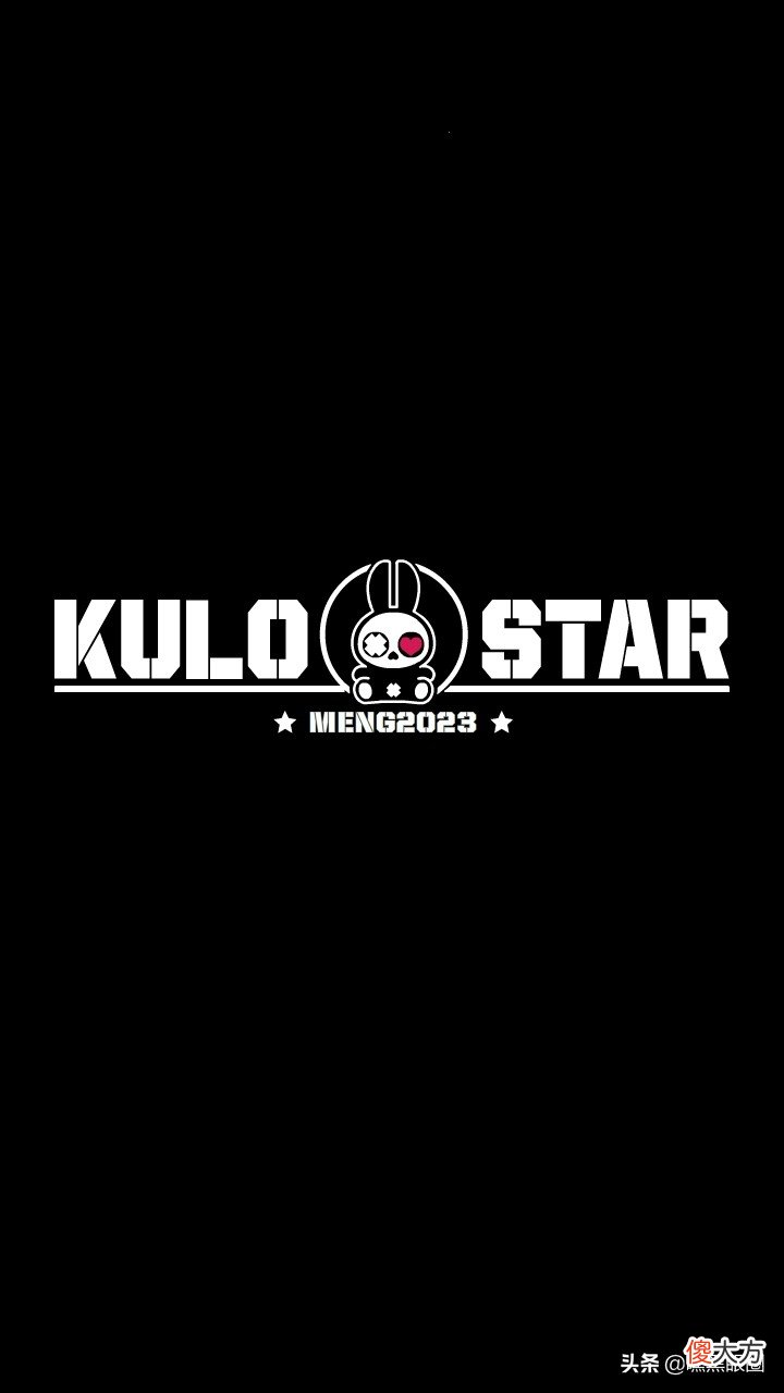 HI BLACK EYE(KULO STAR)潮牌十二生肖系列之卯兔纯黑手机壁纸