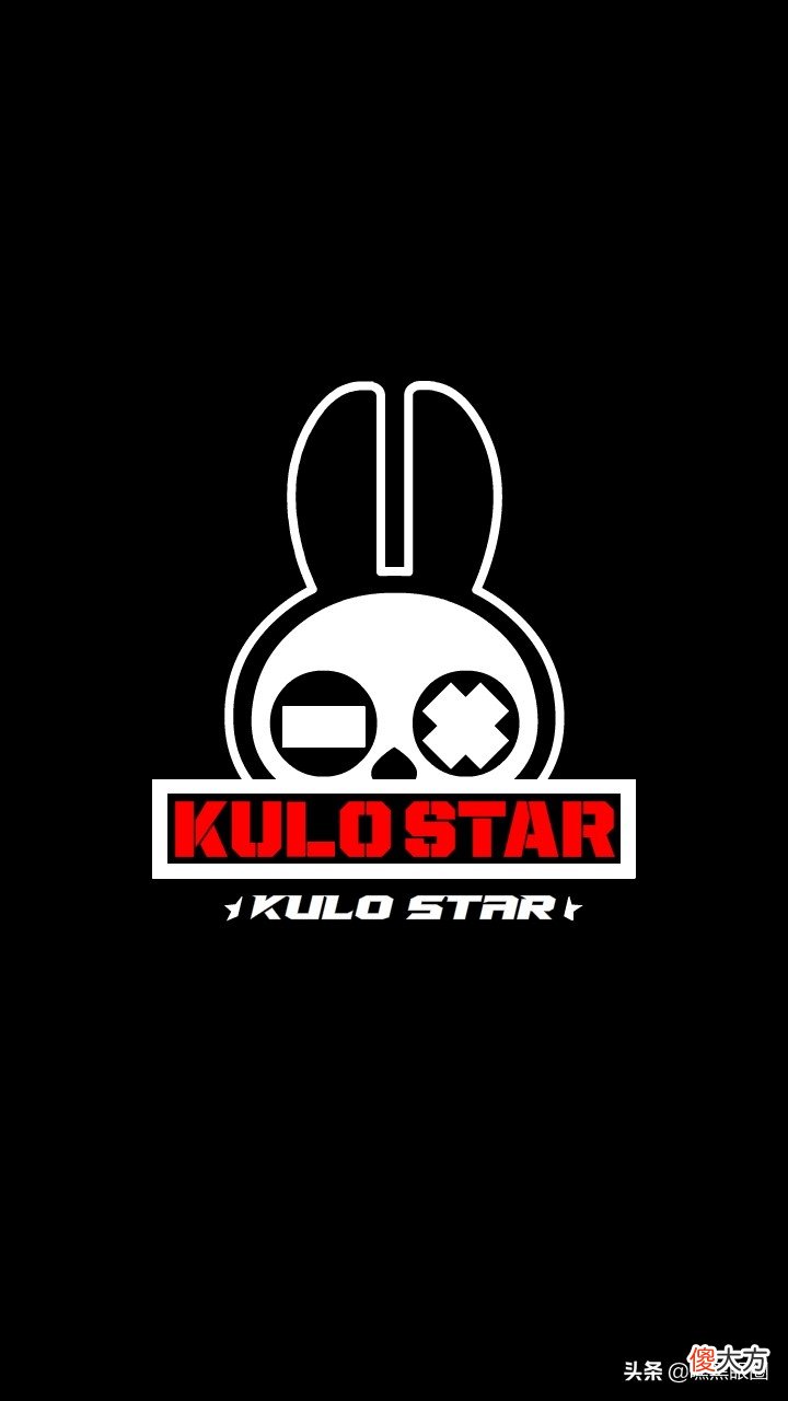 HI BLACK EYE(KULO STAR)潮牌十二生肖系列之卯兔纯黑手机壁纸