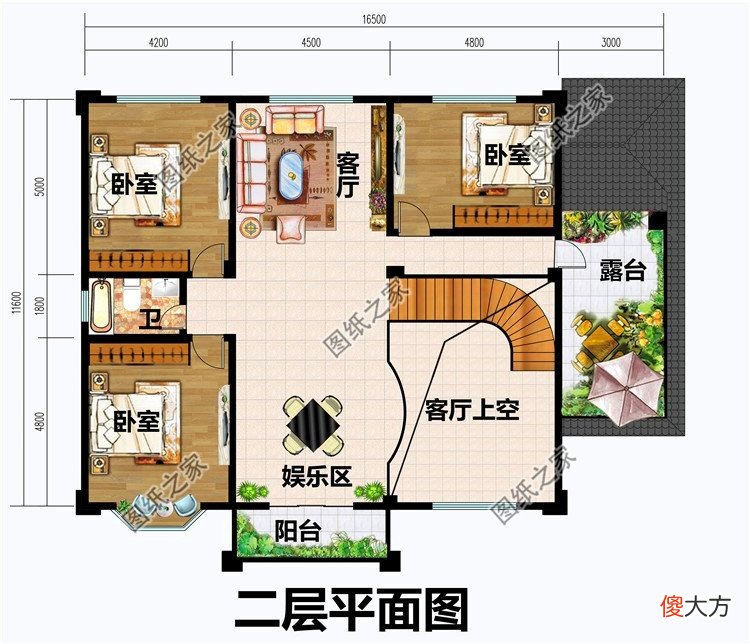 超火的农村大户型四开间户型图 四开间平房户型图