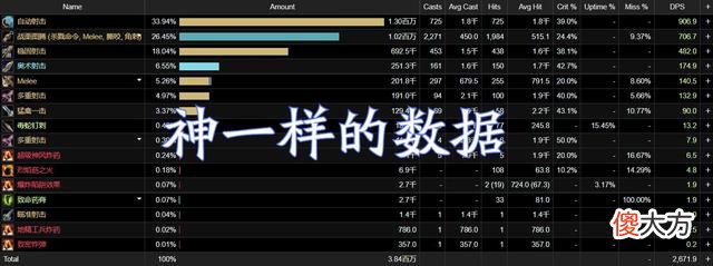 【游戏迷】魔兽世界第一的国服猎人登顶猎人的dps构成就知道原因了