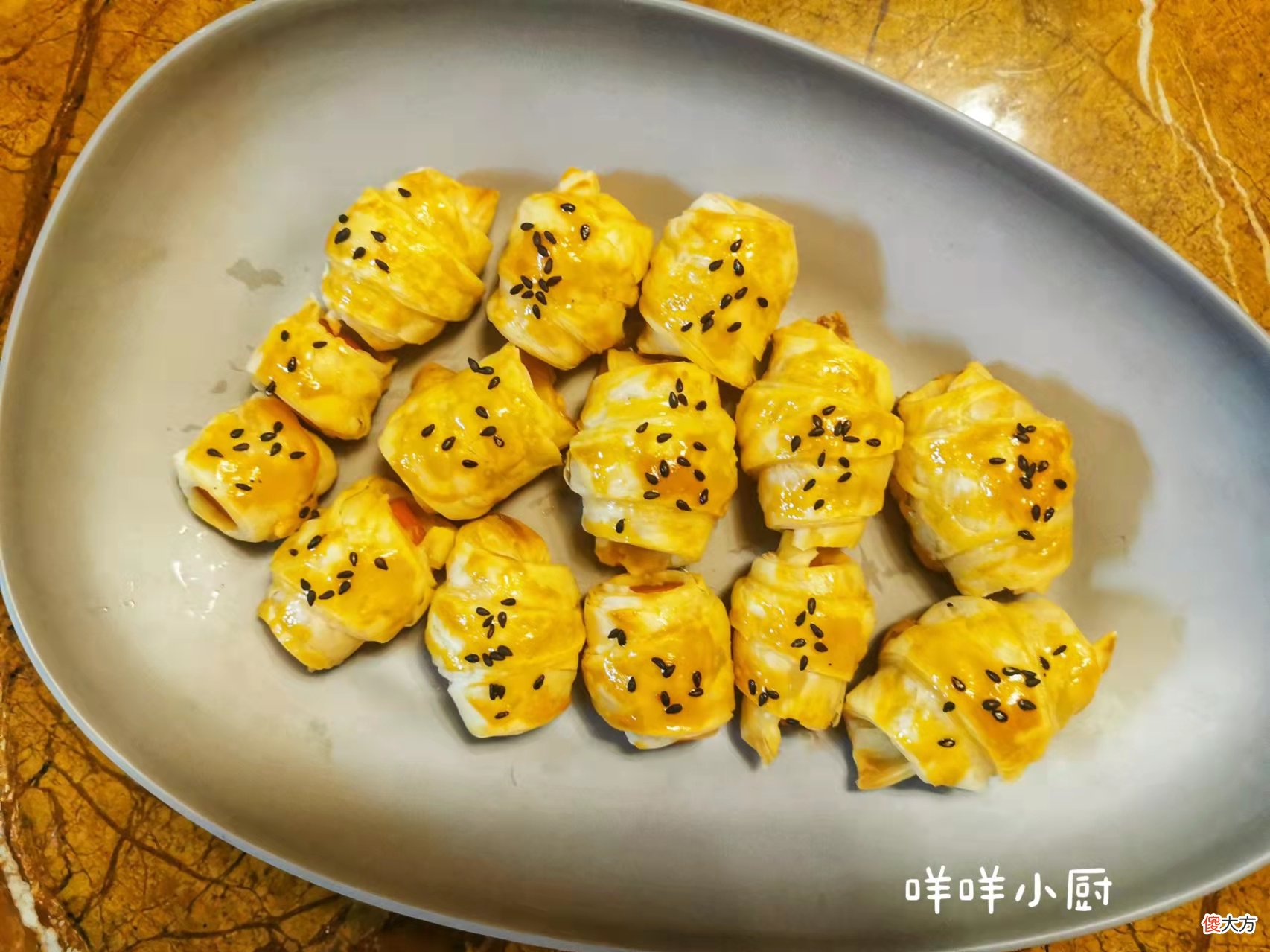 无需揉面的迷你可颂，酥脆鲜香，看过的都会做了，喜欢的看过来