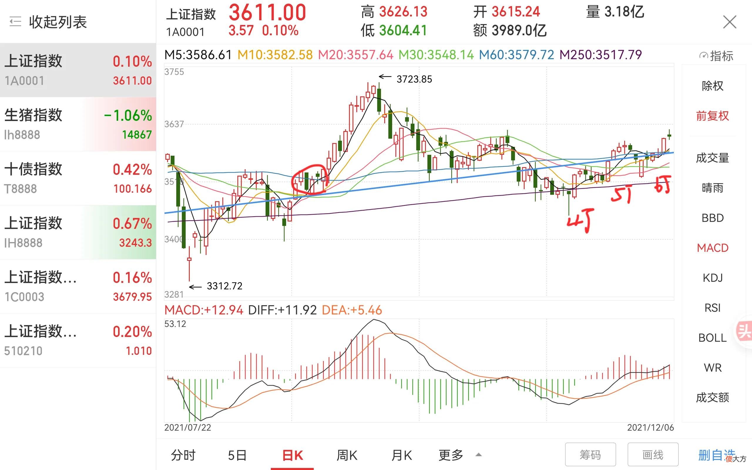 预期4T的调整回踩趋势线，重个股偏权重