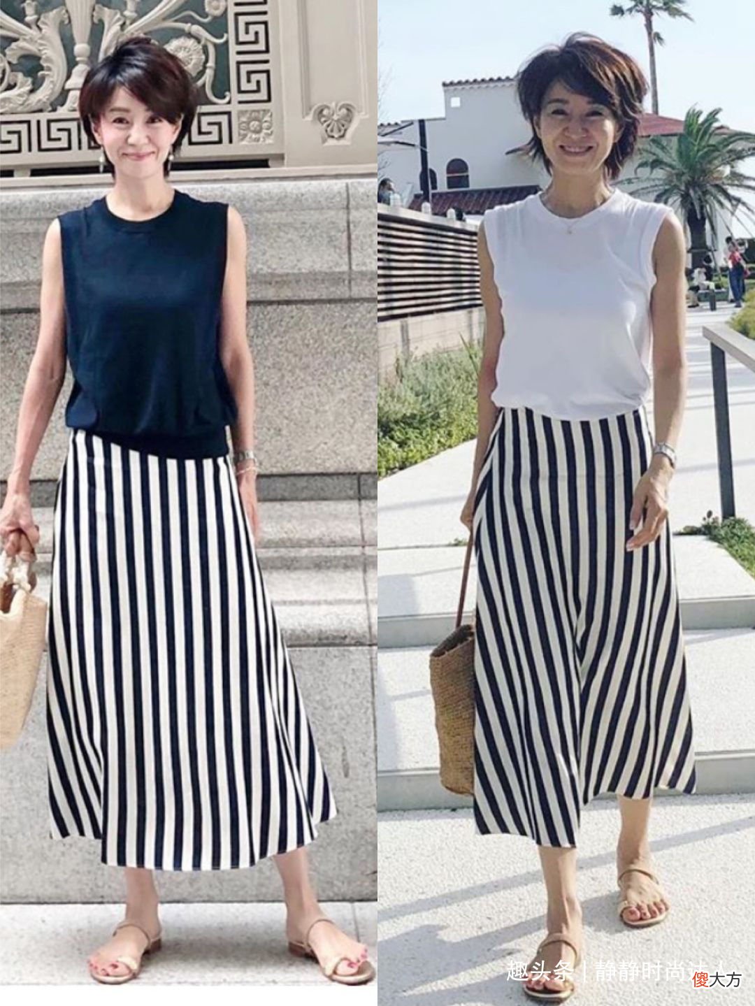 【时尚一点】夏天，40+的女人别总穿“短裤”！这样穿打破俗气感才更时髦