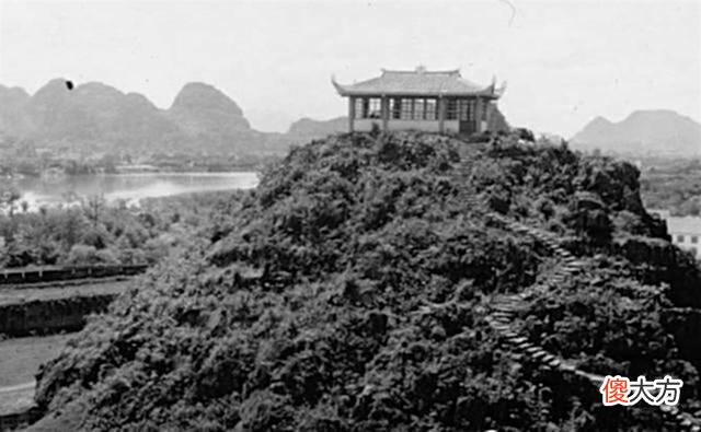 【历史故事】1930年代的桂林老照片，叠彩山四方台与桂林府皇城西门