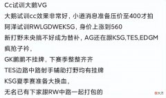 【游戏世界】AG初晨试训LGD效果不错，啊泽身价上涨，准备抢estar二队子衿