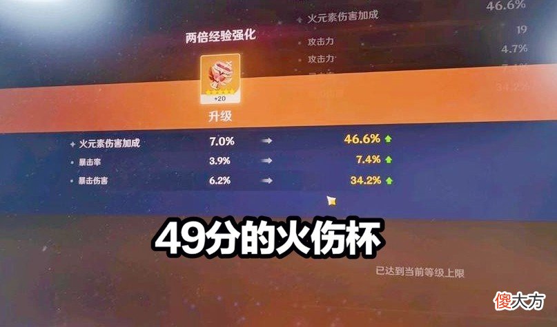 【游戏世界】原神：“49分的双爆火伤杯”诞生了，玩家仅仅用了800点树脂