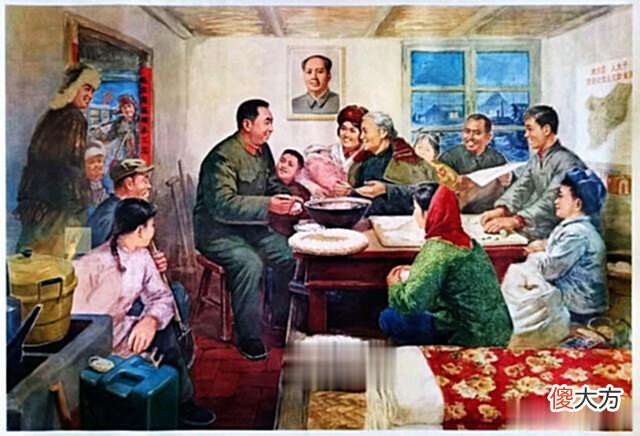 【爱历史】70年代末期华国锋主席题材的年画，印象还是很深刻的