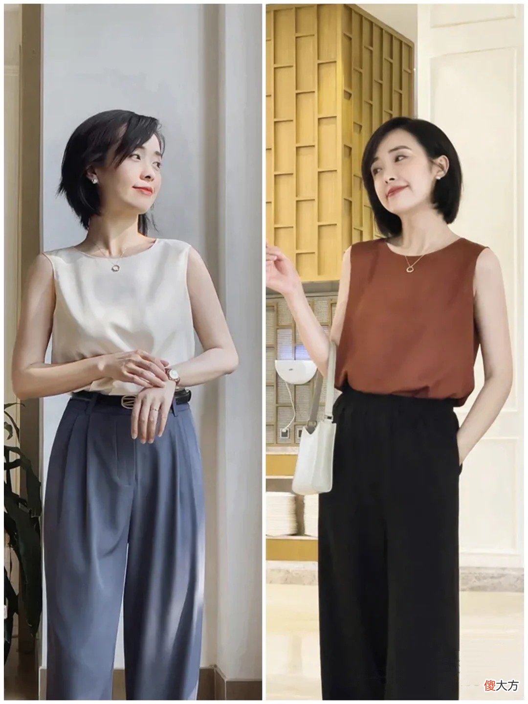 【时尚一点】过了50岁的女人，别总穿连衣裙了，“套头衫清凉裤”优雅又遮肉