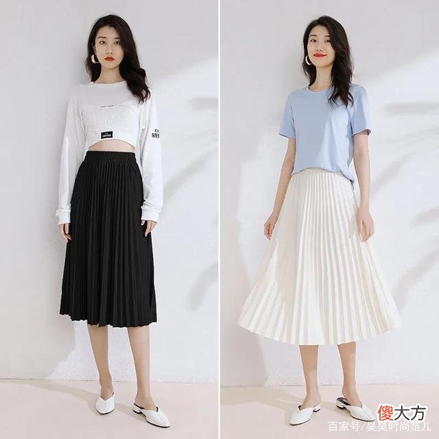 【时尚一点】50岁的女人夏日穿搭，这3种颜色的百褶裙，照着穿年轻又显气质