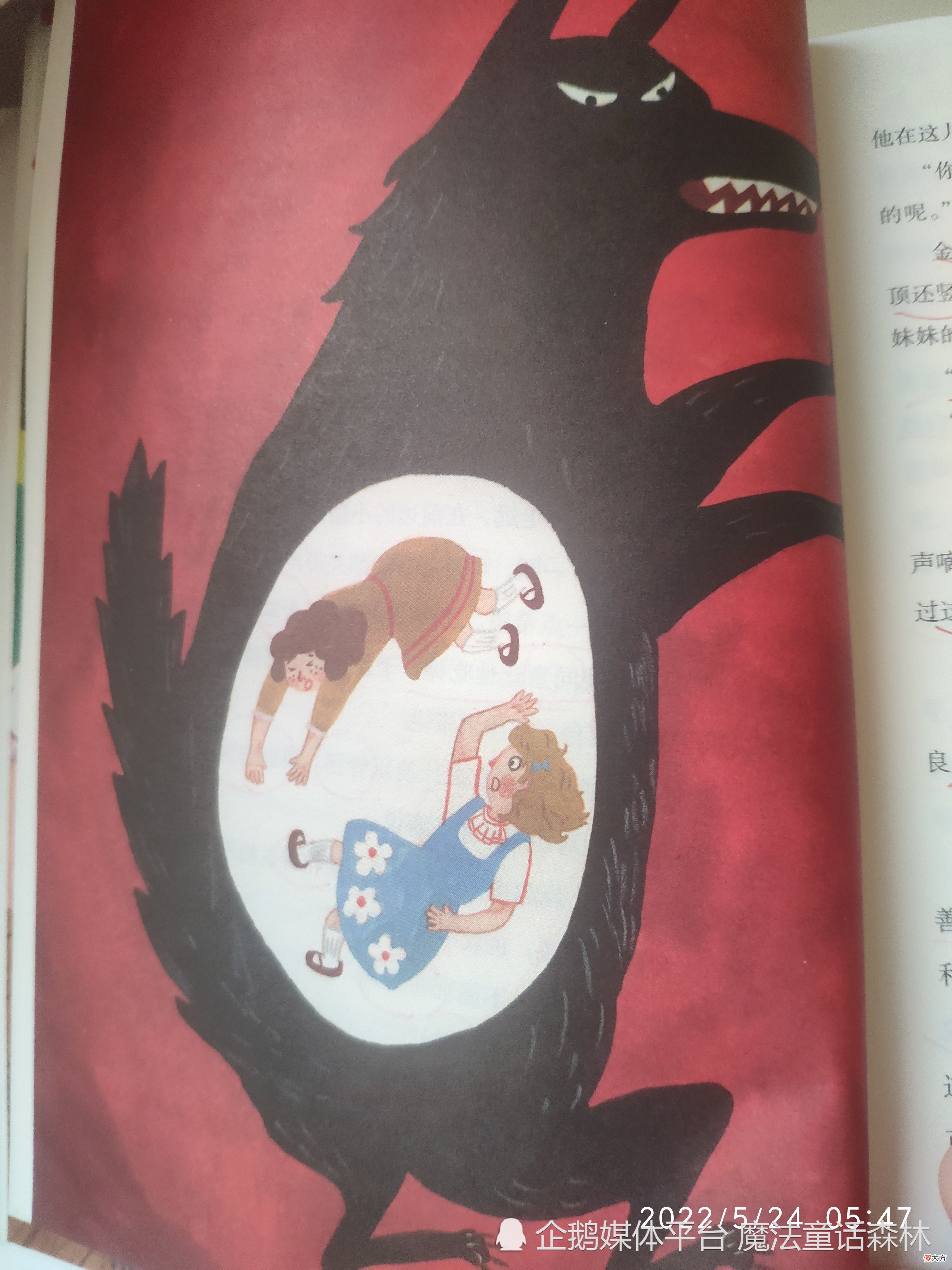 好玩童话书《捉猫故事集》：女孩和变善良的狼做游戏