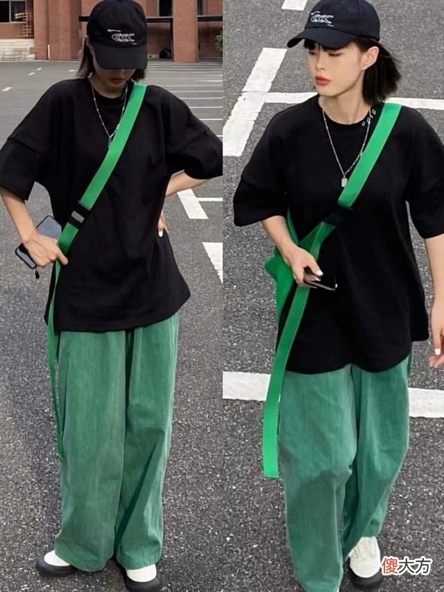【时尚一点】夏季“黑绿”撞色穿搭简约又高级，属于谁穿谁好看系列，百分百宝藏