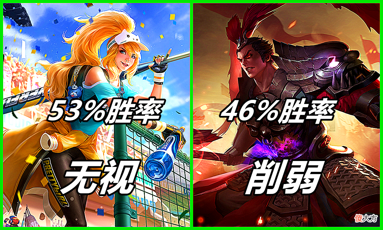 【游戏迷】王者荣耀：对46％胜率的吕布频繁削弱，对53％的花木兰视而不见？