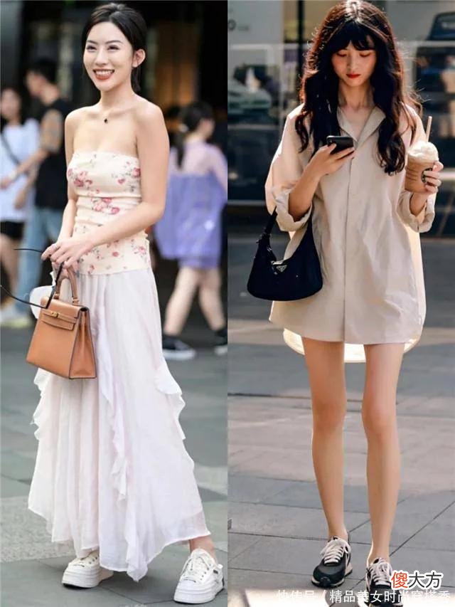 【时尚一点】太古里女生是真会穿，裙子与“运动鞋”搭配时髦又有女人味，好美