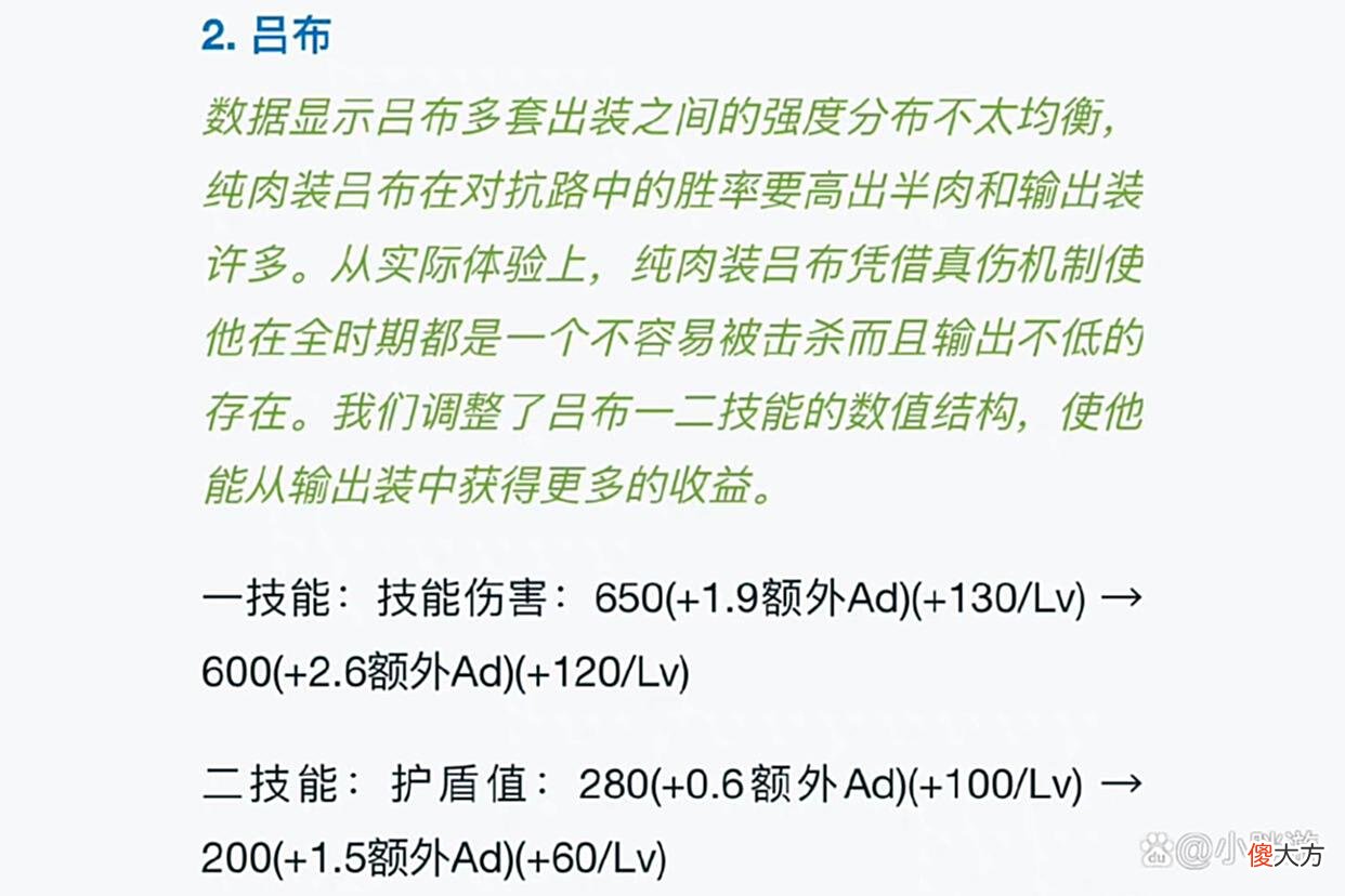 【游戏迷】王者荣耀：吕布迎来削弱，基础数值降低，AD加成预示了吕布新玩法