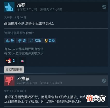 【游戏世界】《狙击精英5》玩家评价褒贬不一68%为好评