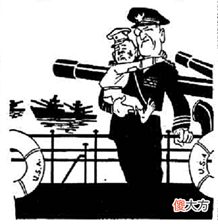 【历史故事】侵略者将葬身在台湾海峡的狂风巨浪中《人民日报》上的漫画