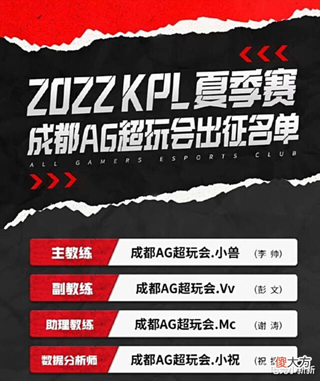 【游戏迷】AG大名单:忆安独挑大梁,久诚极光又无了,3个位置首发有变化,安央影诺思来了?