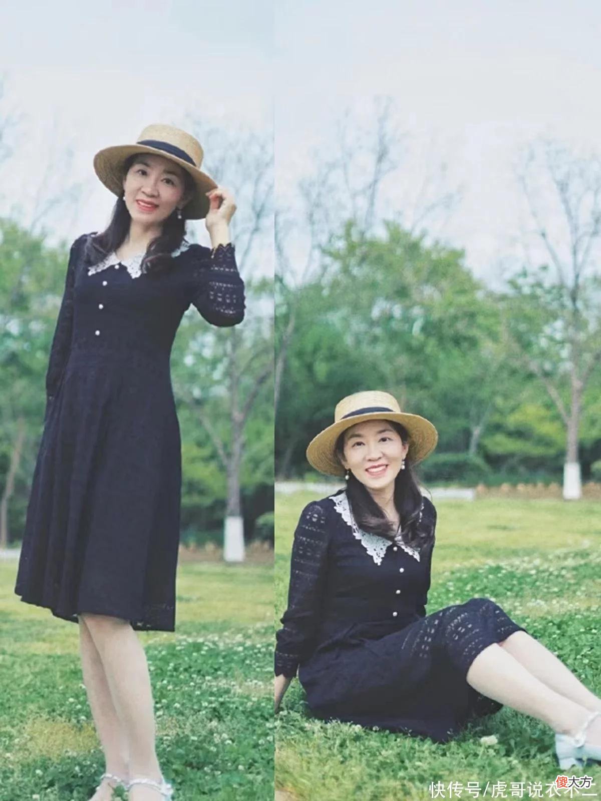 【时尚一点】这才是50+妈妈该有的裙装打扮，“过膝长度+显贵色”，优雅又时尚