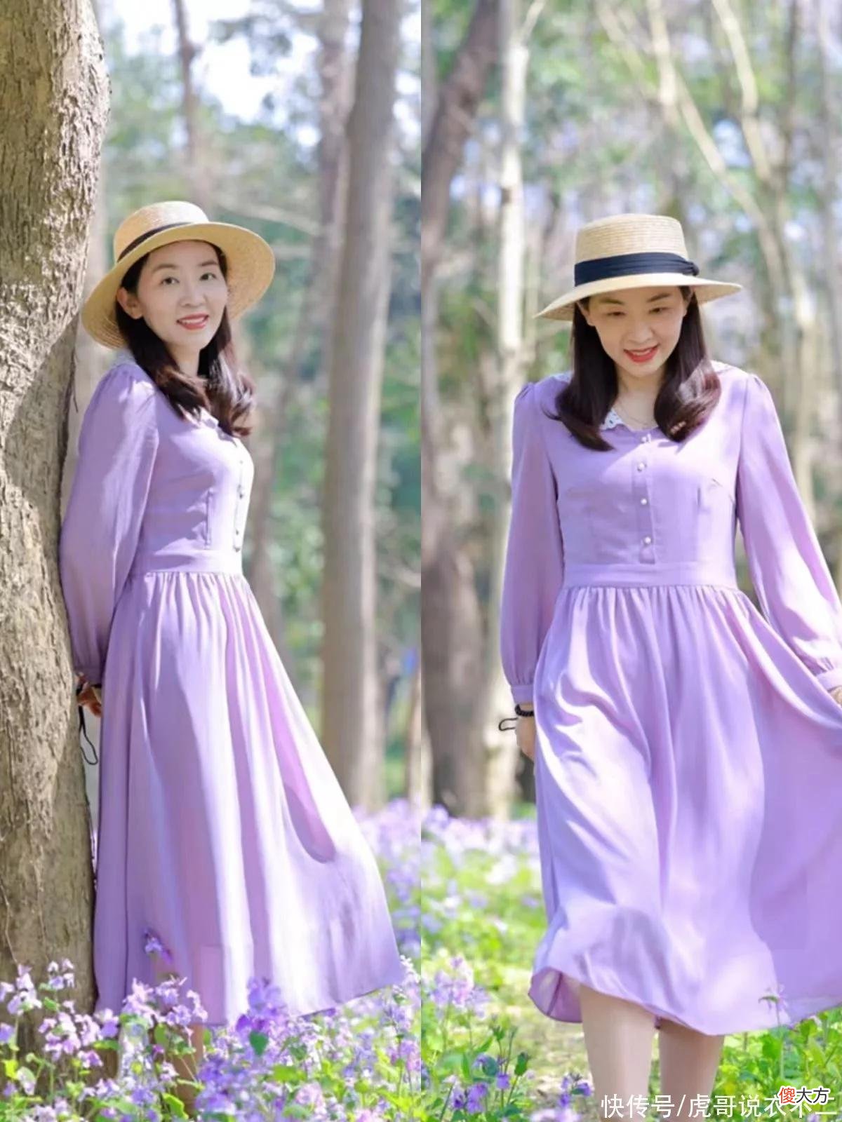 【时尚一点】这才是50+妈妈该有的裙装打扮，“过膝长度+显贵色”，优雅又时尚