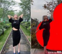 【时尚一点】葛荟婕大街上玩性感！上衣打结露出肚子，故意撩开裙子大秀白嫩腿