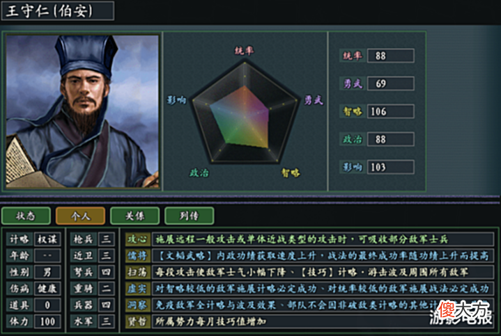 【游戏世界】没有吸血能力的智将不是一名好厨子《风林火山》游戏中的另类军师