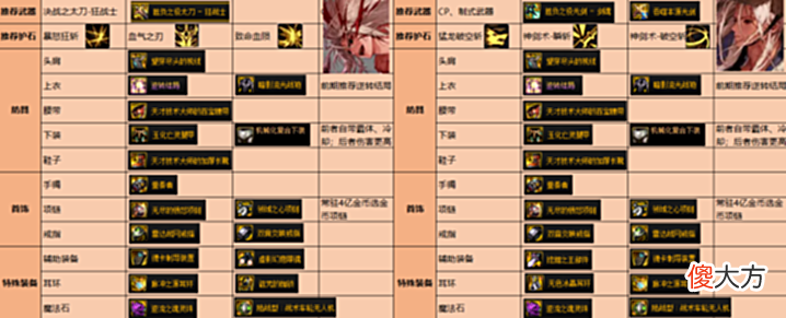 【游戏迷】DNF:110级男鬼剑毕业搭配!防具基本一样,特殊装备差异较大