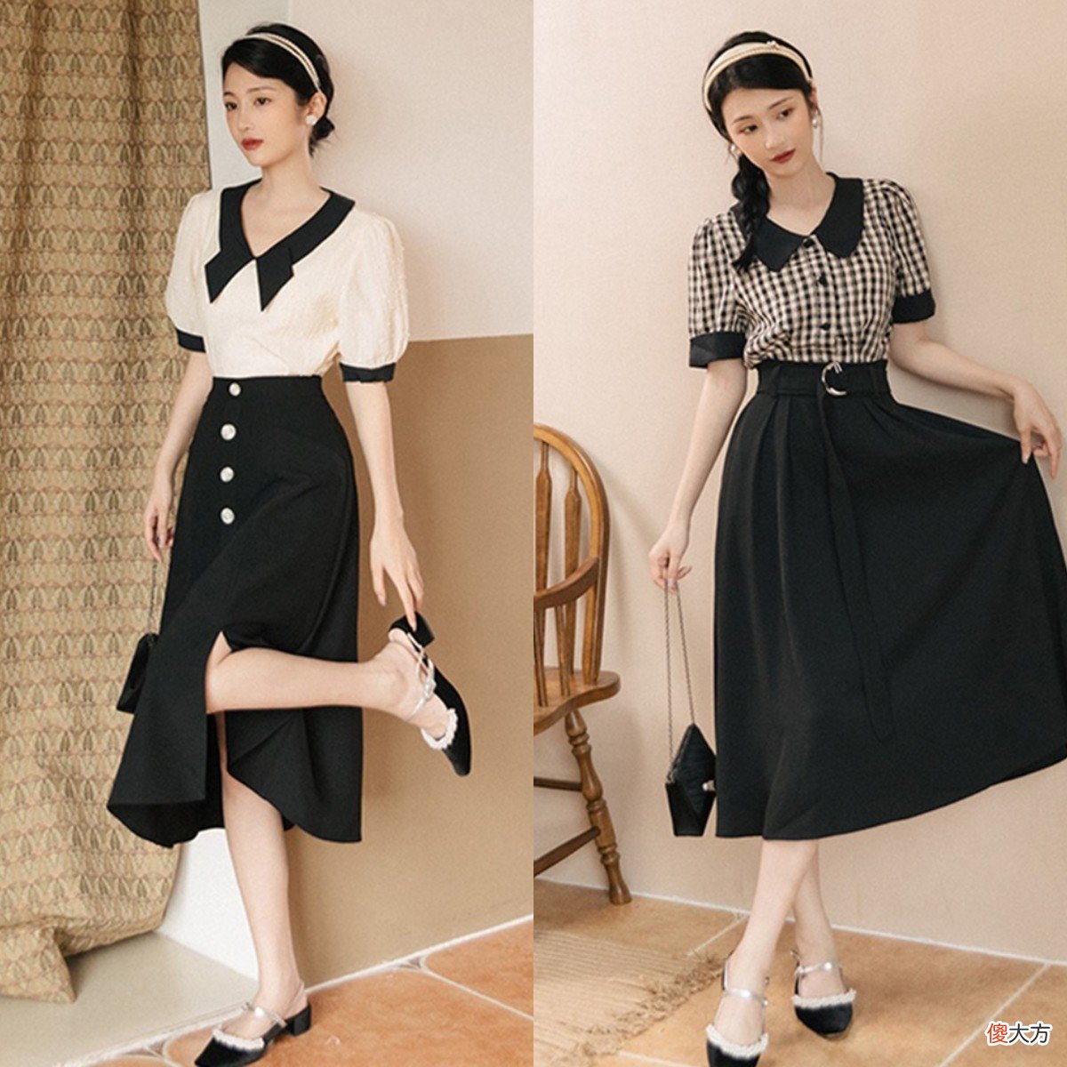 【时尚一点】小个子不穿高跟鞋，也能显高！试试：低跟鞋＋裙子，显高有女人味