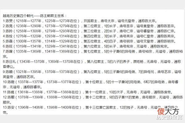【历史故事】中国历史和越南历史,各有一个陈王朝,两个陈王朝有何相同之处?