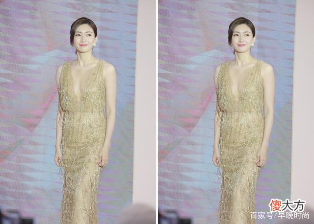 【时尚一点】江疏影真空上阵，一袭深v礼服秀事业线身材曼妙，满满女神范